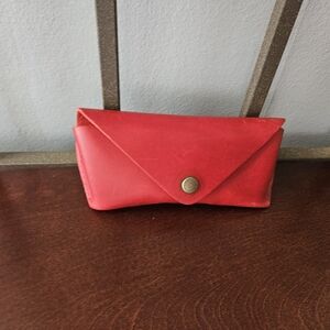 Portland Leather Eyeglass Case Red